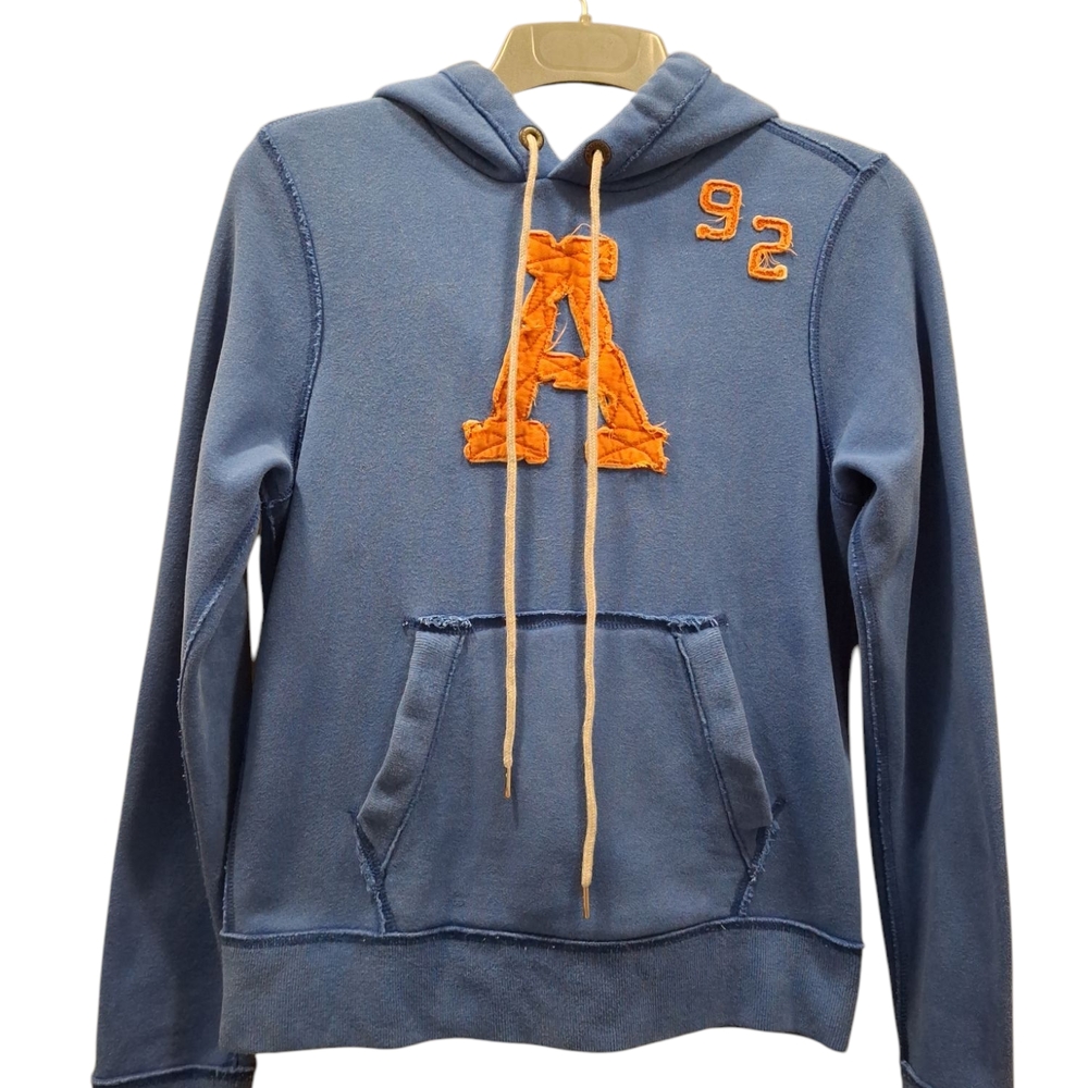 ABERCROMBIE & FITCH Kids or Small Adults.Blue Hoodie with Orange Accents Sz.XL..